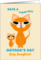 Step Daughter Mother’s Day Cute Ginger Cats Mother Kitten Sunglasses card