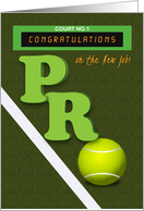 Congratulations New Job Tennis Pro Grass Court and Tennis Ball card