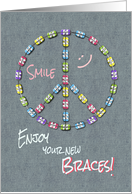 Braces On Congratulations - Peace Sign Smile Enjoy Braces Girl card