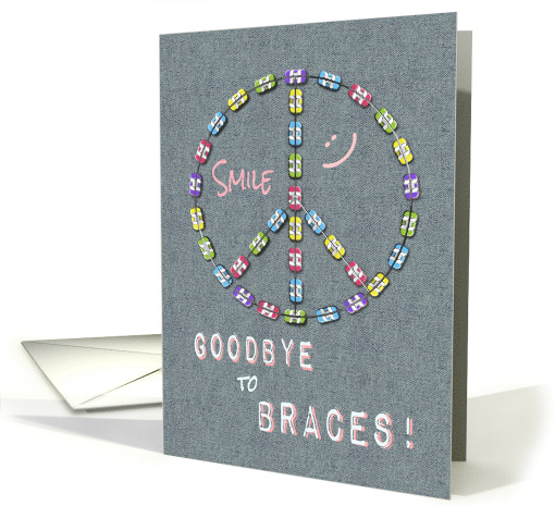 Braces Off Congratulations - Peace Sign Smile Girl card (1283680)