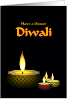 Diwali Greetings for Business or Personal with Colorful Diya card