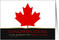 Graduation Boot Camp Congratulations Canadian Maple Leaf card