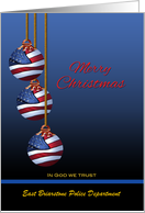 Law Enforcement Patriotic Merry Christmas U.S. Flag In God We Trust card