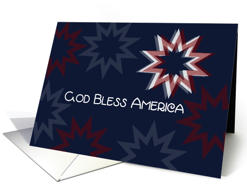 God Bless America 4th of July Patriotic Party Invitation Stars card