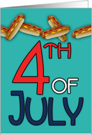 Invitation 4th of July Party Hot Dogs Modern Word Art card
