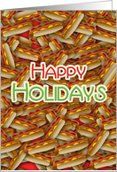 Hot Dog Christmas Happy Holidays for Meat Processing Business card