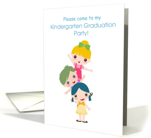 Kindergarten Graduation Party Invitation Cute Girls and Boys card