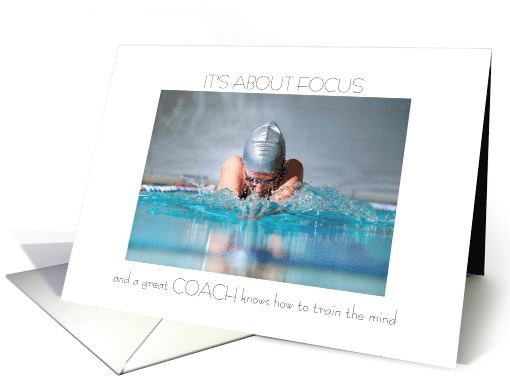 Swim Coach Thank you Swimmer with Focus card (1365062)