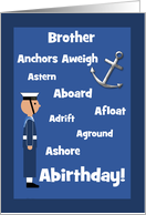 Brother Custom Birthday British Navy Sailor Nautical Word Humour card