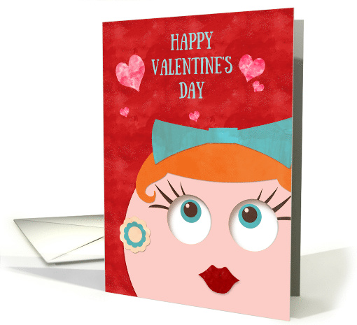 Quirky Hipster Retro Gal Valentine's Day card (1461462)