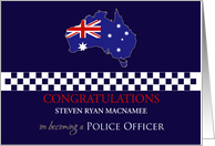 Congratulations Graduation Australian Police Officer Custom Name card