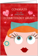 Congratulations Graduation Cosmetology Beauty School Custom Front card