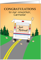 Congratulations Mail Carrier Employee Retirement Postal Service Business Custom Name card