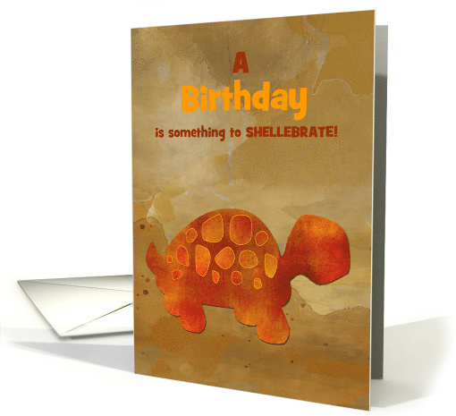 Happy Birthday Cute Desert Tortoise Custom Front card (1488970)