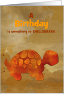 Happy Birthday Cute Desert Tortoise Custom Front card