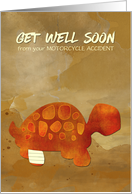 Get Well Soon Motorcycle Accident with Tortoise Selfie Humor card