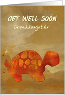 Get Well Soon Custom Relation Granddaughter with Tortoise Selfie Humor card