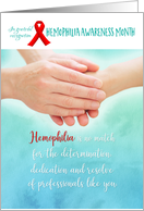Hemophilia Awareness Month Loving Touch for Dedicated Providers card