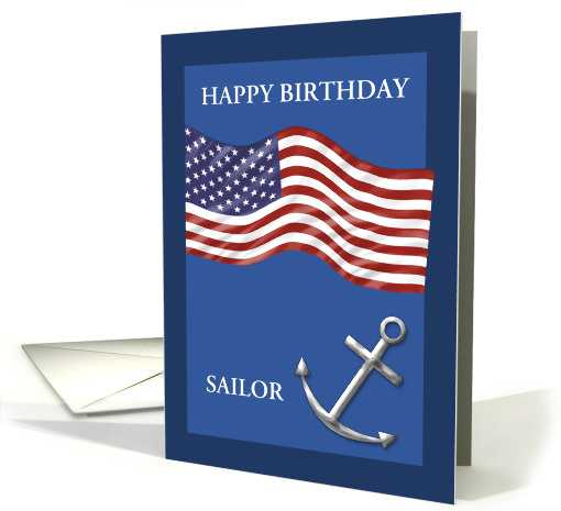 Sailor Birthday Anchor U.S. Military Naval Theme Custom Text card