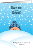 Thank You Custom Name Snow Business General for Customers card