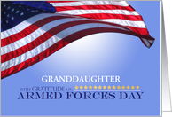 Granddaughter Custom Armed Forces Day Honor Service Members American card
