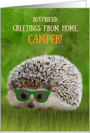 Boyfriend Greetings Camper Summer Camp Hedgehog Cool Sunglasses Vibe card