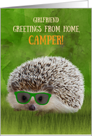 Girlfriend Greetings Camper Summer Camp Hedgehog Cool Sunglasses Vibe card