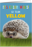 Custom Color Wars Yellow Summer Camp Hedgehog Sunglasses card