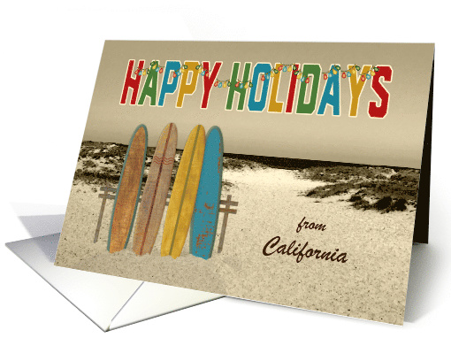 California Custom State Christmas Happy Holidays Vintage... (1586370)