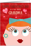 Grandma Hipster Retro Gal Valentine’s Day card