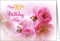 Nan 90th Birthday Soft Pink Blossoms Photo Art card