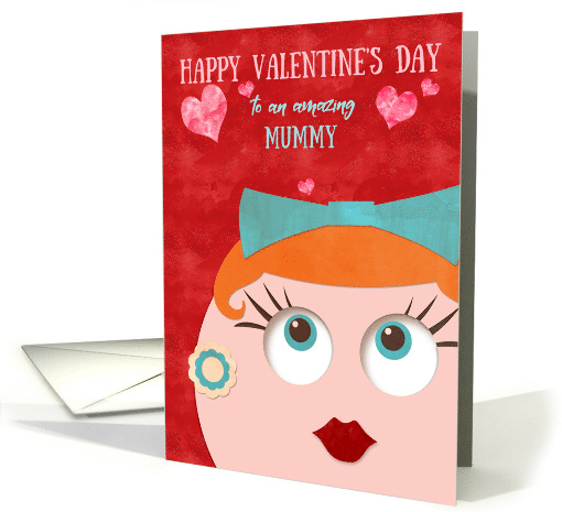 Mummy Valentine's Day Quirky Hipster Retro Gal Red Head card (1665212)