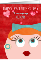 Mummy Valentine’s Day Quirky Hipster Retro Gal Red Head card