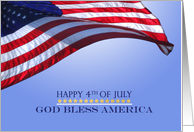 God Bless America 4th of July Patriotic American Flag card