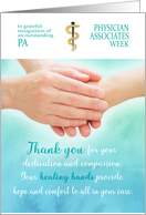 Physician Associates Week Healing Hands Healthcare card