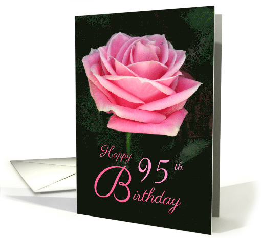 Pink Rose 95th Birthday Customizable Age card (324071)