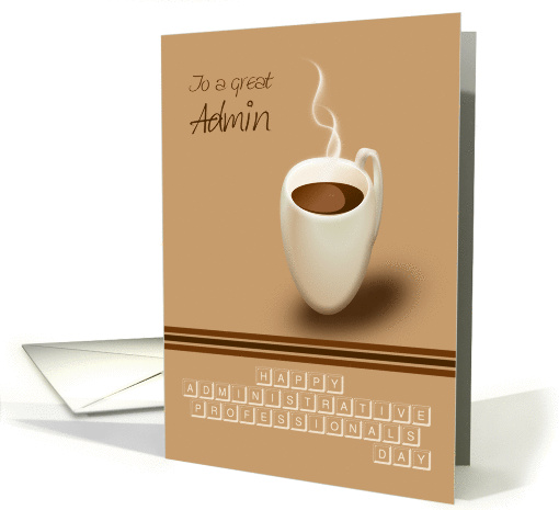 Administrative Professionals Day Steaming Hot Coffee and Keyboard card