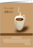 Administrative Professionals Day Steaming Hot Coffee and Keyboard card