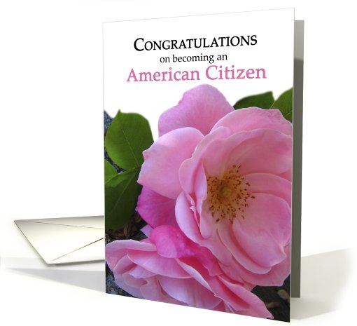 New American Citizen rose Congratulations card (374700)
