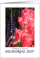 Memorial Day card-flags and tulips Thinking of you. card
