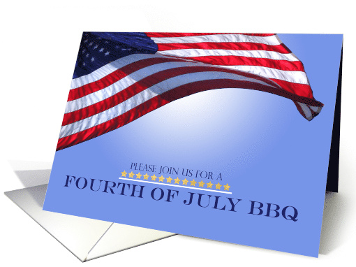 July 4th Traditional BBQ Invitation US Flag Patriotic card (420631)