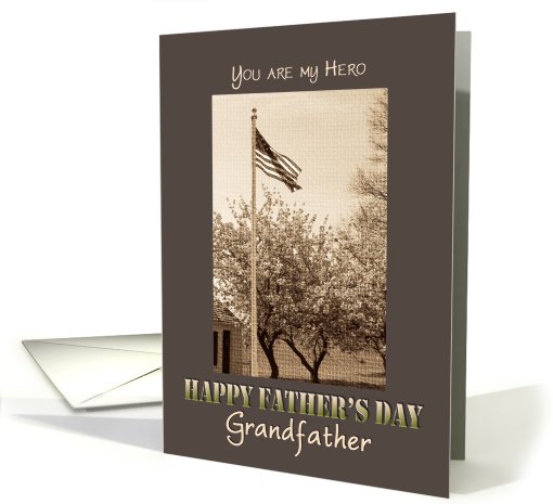 Father's Day Grandfather Hero Military US flag and Cherry... (421229)