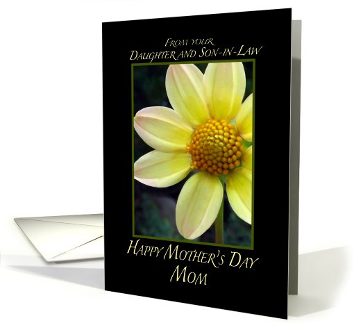 Mother's Day-Mom from Daughter and Son-in-Law yellow flower card