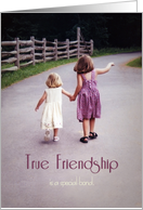 Get Well Support Cancer Nostalgic Girls Holding Hands Rural Road True Friendship card