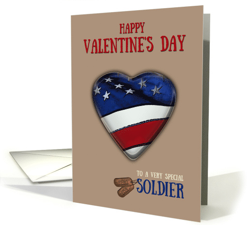 Patriotic Valentine's Day for Soldier USA Hero card (541811)