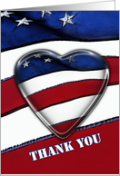 Patriotic Heart Military Thank You U.S.Flag card