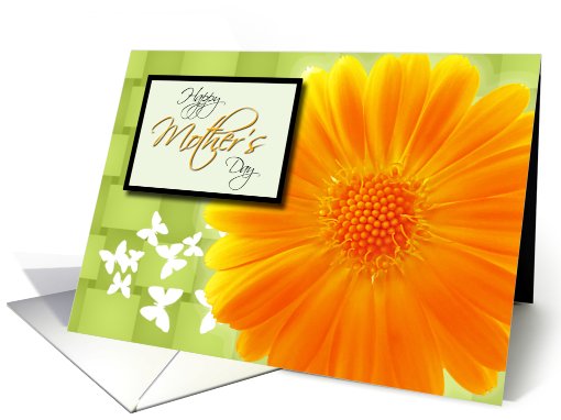 Happy Mother's Day orange floral card (598016)