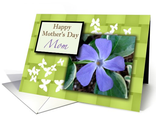 Happy Mother's Day Mom periwinkle floral card (598031)