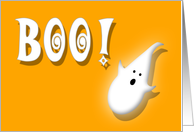 Boo Happy Halloween Kids Fun Spooky Ghost Not Scary Orange card