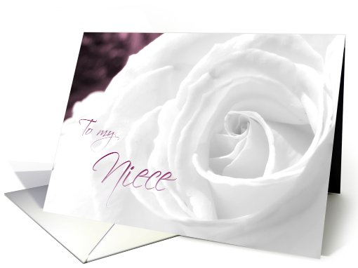 Niece Bridesmaid Invitation White Rose with Burgundy accents card